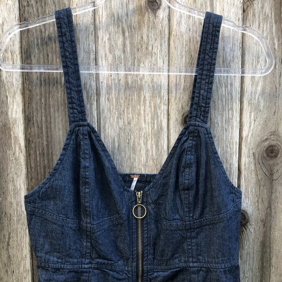 Free People Denim Dress Bustier Body Con Dress - Picture 3 of 11